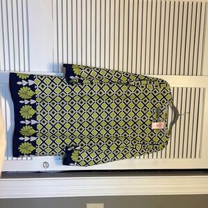 Geometric Patterned Dress with Floral Accents